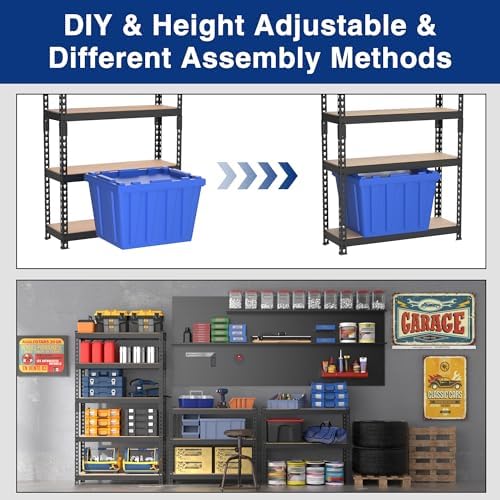 WORKPRO Shelving with MDF Board, 27-2/5"W x 11-7/10"D x 60" H, 1650LBS Load - Image 4