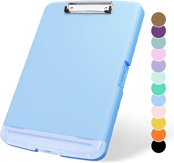 Plastic Clipboard with Storage, 8.5 x 11 Storage Organization Box Side-Opening by ZAXMEY