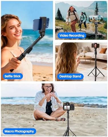 Extendable Phone Tripod for iPhone, Selfie Stick with Remote & Phone Holder - Image 6