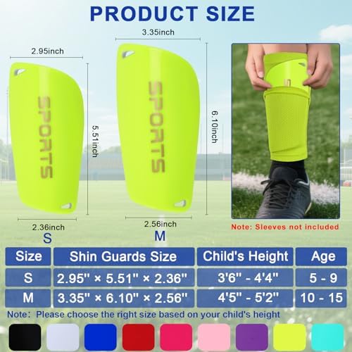 Kids Soccer Shin Guards 2 Pairs Slip-in Youth Shin Pads for Boys Girls, Lightweight PP+EVA Soccer Protective Gear Fits with Shin Guard Sleeves(not Included), Toddler to Teen Sizes Multiple Colors - Image 2