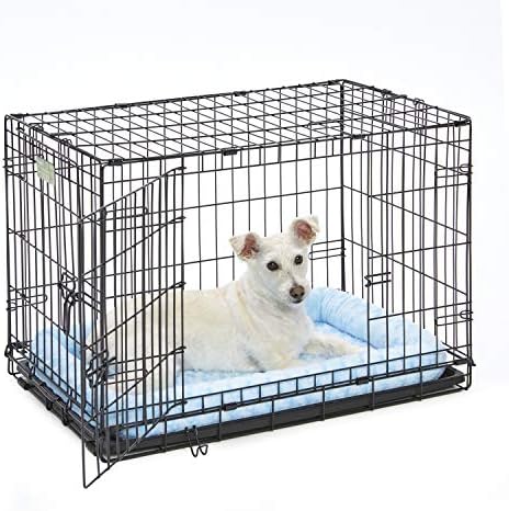MidWest Homes for Pets QuietTime Fashion Dog Bed – Blue Faux Fur Bolster, Ultra-Soft and Machine Washable, Fits 30-Inch Crates and Carriers, for Medium Breed Dogs - Image 2