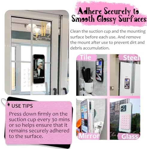 Anteel 2 Pack Silicone Suction Phone Case Mount, Non Slip Sticky Grip for Cellphone, Silicon Adhesive Suction Cup Mount, Strong Grip Holder for Selfies and Videos (Baby Blue) - Image 4