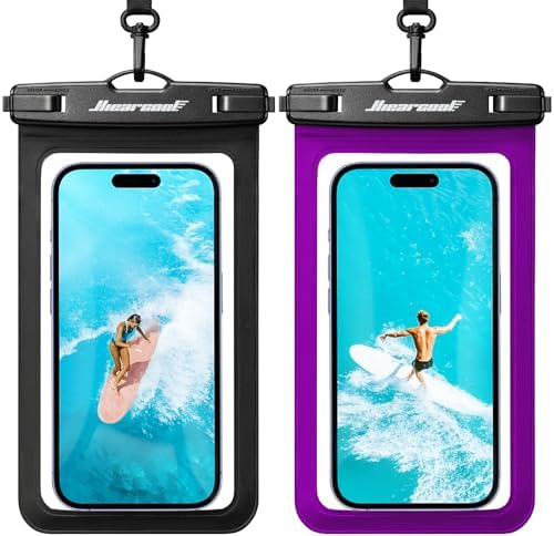 Hiearcool Waterproof Phone Pouch, Waterproof Phone Case, Black&Purple 2Pack by Hiearcool