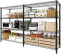 4-Tier Metal Storage Shelves, 60" H Heavy Duty Wire Shelving Unit, 1060 LBS Adjustable l-Shaped Storage Rack for Garage, Kitchen, Pantry, Basement, Commercial Organization, 59"W x 13.8"D by Unknown