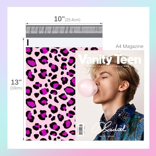 Fuxury Poly Mailers 10x13" 1200pcs,Cute Shipping Bag for Clothes,Pink Leopard - Image 2