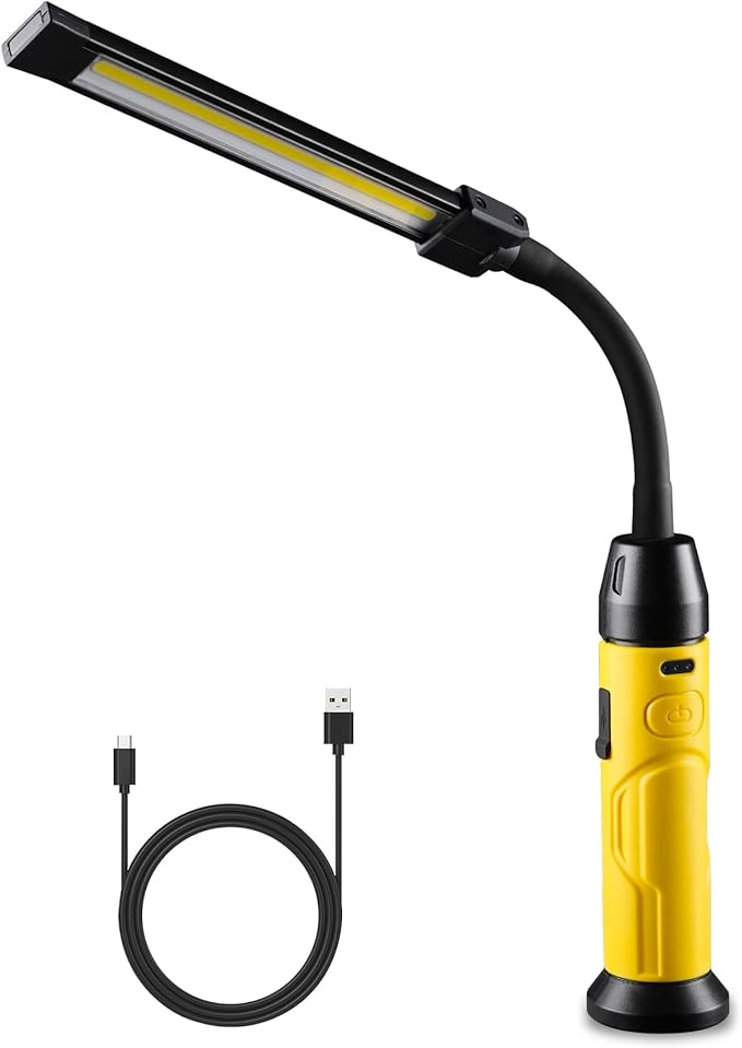 Magnetic LED Work Light Rechargeable, 1000LM Flexible Gooseneck Magnetic by Napatyre