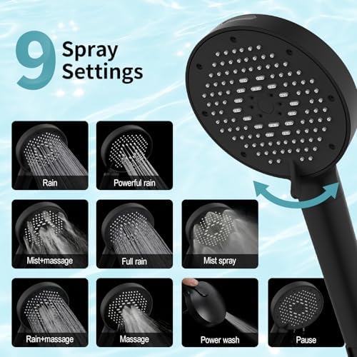 SR SUN RISE High Pressure Filtered Handheld Shower Head 9 Spray（4 filters） - Image 2