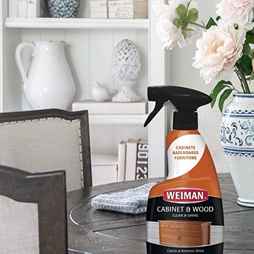 Weiman Cabinet & Wood Clean & Shine Spray - Furniture, Kitchen Cabinets, Baseboard & Trim, Fresh Almond Scent, Microfiber Cloth Included - Image 5