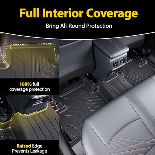 Floor Mat Replacement for 2019-2025 RAV4 ((Include Hybrid) Floor Mats All-Weather TPE Car Floor Mat - Rubber Floor Mat for First and Second Row - Non-Slip Car Mat Accessories - Image 5