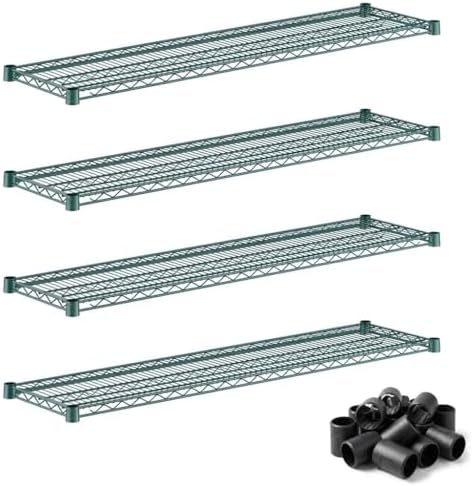 Replacement 14"x54" Wire Shelves 4-Pack Green | NSF Metal Storage Rack Add-On Shelving by Zedfire
