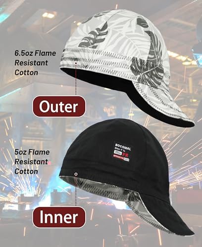 BOCOMAL FR Welding Cap Paisley Printed CAT2 Midweight 6 Pannel Welder Caps - Image 2