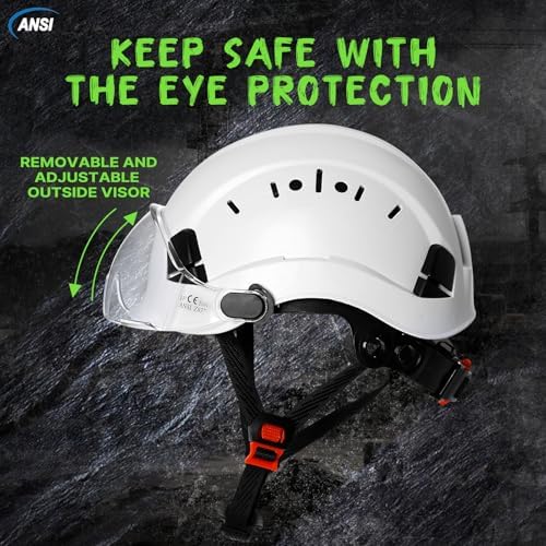 Aolamegs Construction Hard Hat with Visor and Chin Strap for Men,ANSI Z89.1 - Image 3