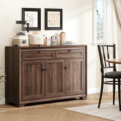 ONBRILL 48 Inches Sideboard Buffet Cabinet with Storage, Brown - Image 3