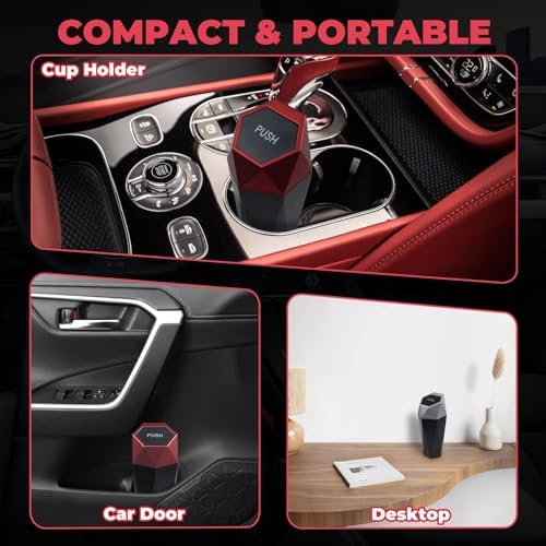 BFXM Car Trash Can Small Trash Bin with Lid, Car Accessories for Women - Image 5
