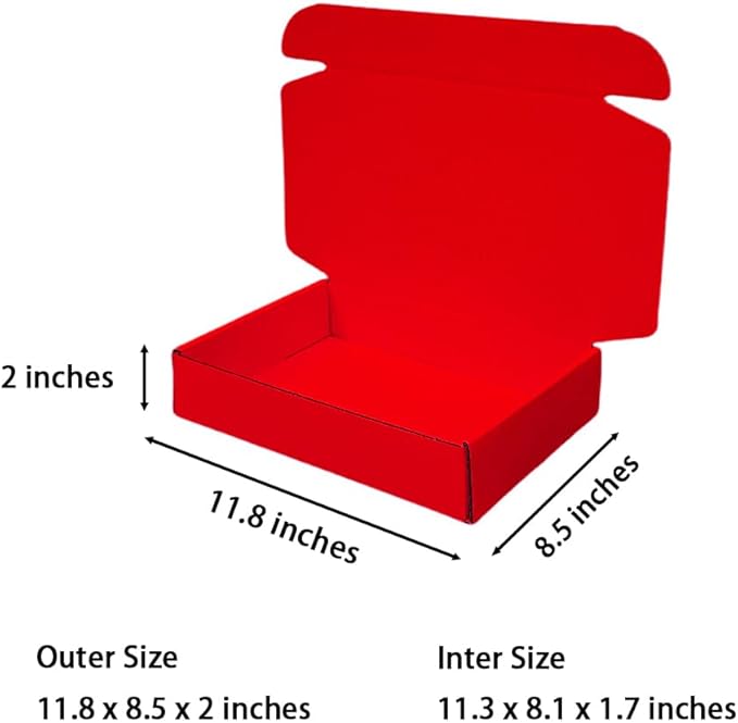 50 Pcs 11.8 x 8.5 x 2 inches Large Size Corrugated Cardboard Gift Boxes - Image 2