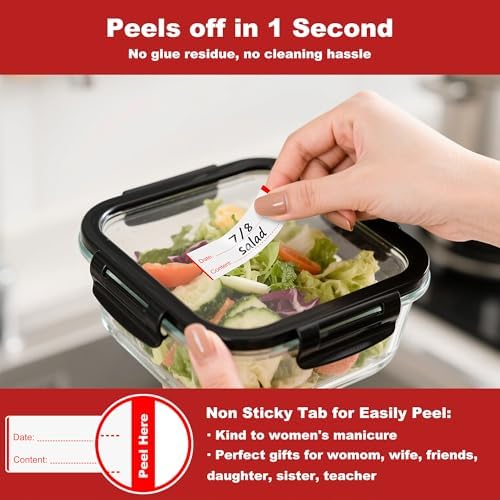 NATURALABEL 300 Removable Freezer Labels with Dispenser, 1" x 3" (Red) - Image 4