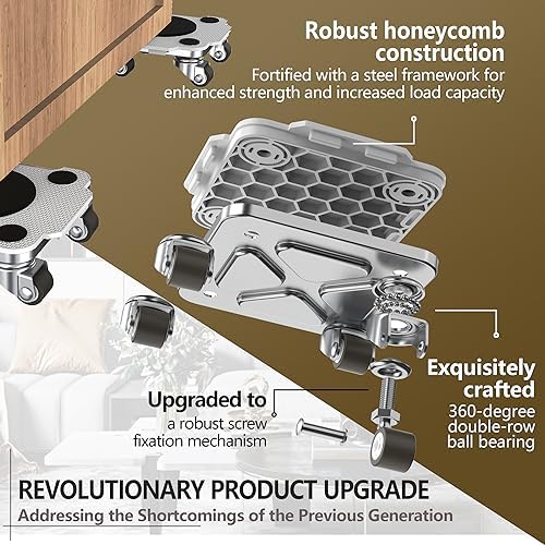 ONEON Furniture Mover with Wheels & Aux. Lifter-Gray Connect Dolly Pro - Image 4