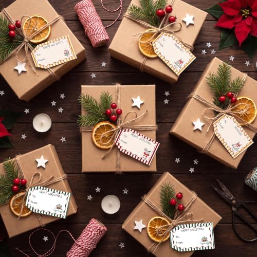 600 PCS Christmas Gift Tag Stickers 1.18" x 2" Christmas Name Tags Stickers - Image 7