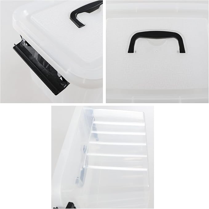 Sandmovie 6 Quart Clear Plastic Storage Bins - Image 4