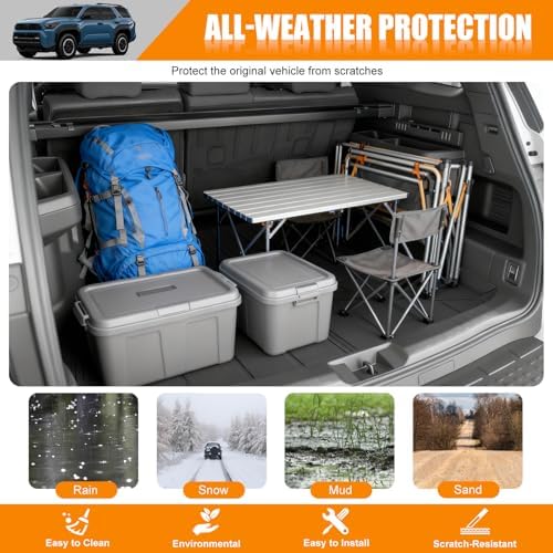 Cargo Mat Compatible with 2025 2026 Toyota 4Runner(Only for 5 Seats Gas) Cargo Liner Backrest Liner Seatback Protector for Toyota 4Runner Accessories(25-26 4Runner) - Image 3