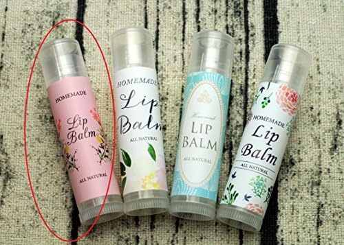 Homemade Skincare Products Adhesive Labels Stickers for Lip Balm Handcream Candle Container Tubes 20pcs (T Lip Balm - Pink) - Image 2