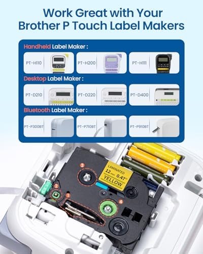 Replacement for Brother P Touch Label Maker Tape Yellow 12mm TZe-631 TZe631 - Image 2