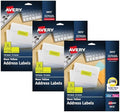 Avery Printable Address Labels, Sure Feed Technology, Neon Yellow, Laser & Inkjet Compatible, 750 Blank Labels Total, Great for Branding, Mailing, Organizing (5972), 1 in. x 2-5/8 in. (Pack of 3) by Avery