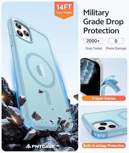 FNTCASE for iPhone 11 Pro Case, Fit for Magsafe, Translucent Matte Back - Image 5