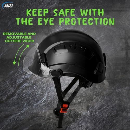 Aolamegs Construction Hard Hat with Visor and Chin Strap for Men,ANSI Z89.1 - Image 4