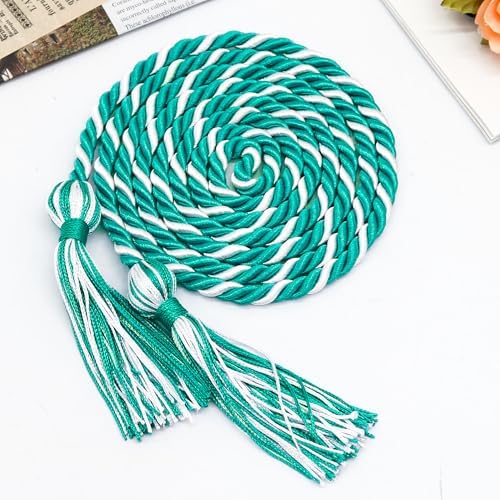 GraduationMall Graduation Honor Cord 68" TurquoiseWhite - Image 2