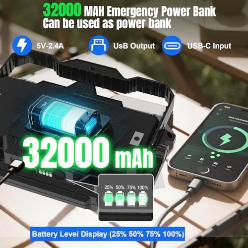 400W 32000LM LED Work Light, 32000mAh Rechargeable, Magnetic IP66 - Image 4