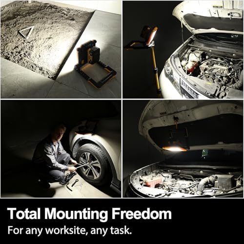 4000LM Cordless Tripod LED Work Light Fits DEWALT 20V Battery - Image 6