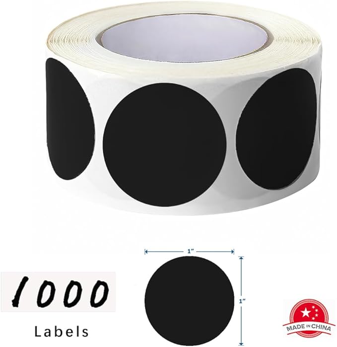 SHYGO® 1“ Black Circle Dot Stickers Color Coding Labels - Image 2