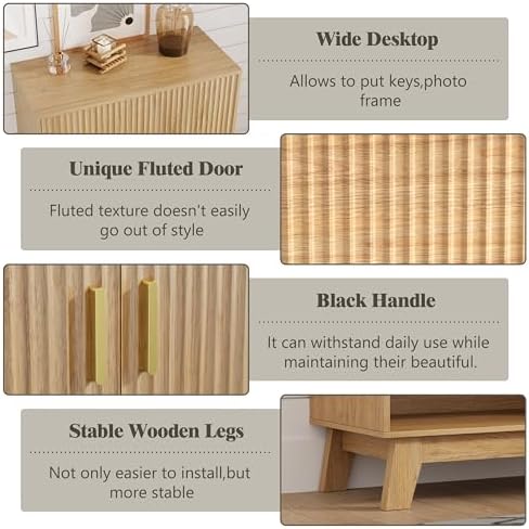 HUANLEGO Shoe Cabinet Storage for Entryway with Doors, Oak - Image 5