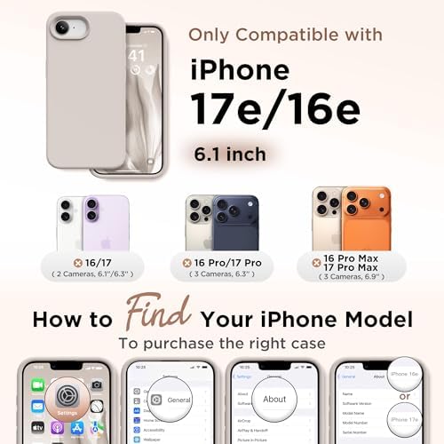 GolbinBox Magnetic for iPhone 17e/16e Case, Silicone Cover, Stone - Image 2