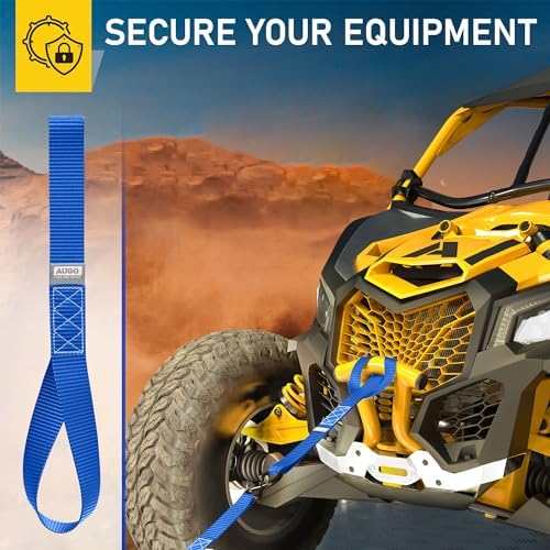AUGO Heavy Duty Soft Loops –Pack of 6-1.5” x 17” Tie Down Anchor Straps for Use w/Ratchet Strap Hooks – 3000Lb Load Capacity & 10,000Lb Break Strength – Great for Motorcycle, Bike, Roof Rack, Etc. - Image 5