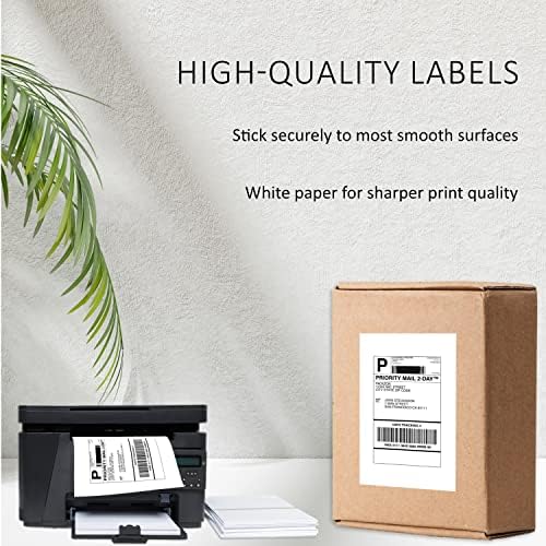 Shipping Labels with Self Adhesive, Square Corner, for Laser & Inkjet Printers, 8.5 x 5.5 Inches, White, (50 Labels) - Image 2