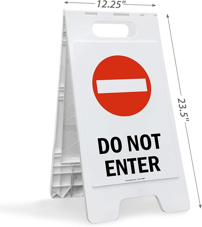 SmartSign 25 x 12 inch “Do Not Enter” Two-Sided Folding Floor Sign, Digitally - Image 5
