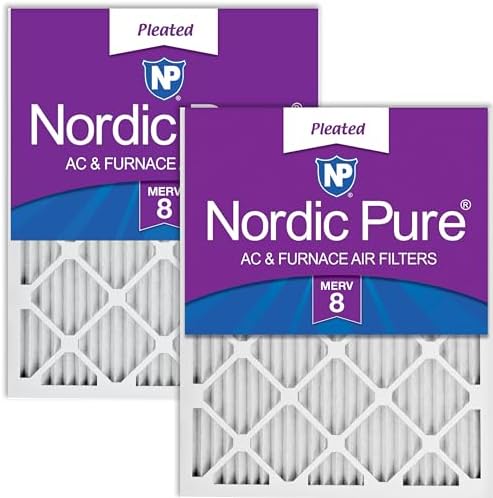 Nordic Pure 18x20x1 Pleated MERV 8 Air Filters 2 Pack by NordicPure