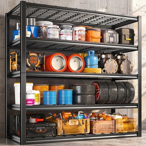 REIBII 48.2" W Storage Shelves for Garage, Adjustable Garage Shelving by REIBII