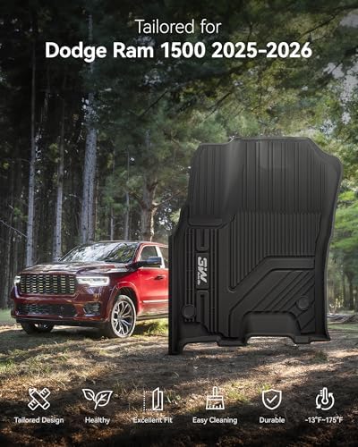 3W Floor Mats Fit for Dodge Ram 1500 Crew Cab 2025-2026 - Image 2