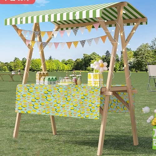 Outdoor Display Cart Thickened Wooden Frame Easy Installation 140kg Load Bearing 360° Swivel Wheels Portable Stall for Market Street Vending Events(Orange,120cm(47.2in)) by Unknown