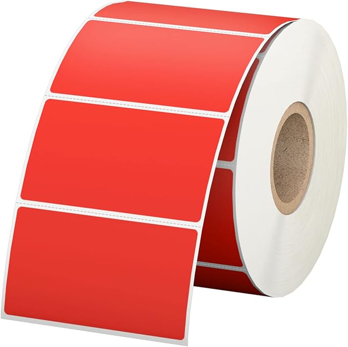 2.25" x 1.25" Red Direct Thermal Labels, Replacement by Anylabel
