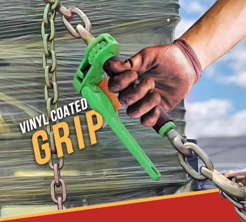2 Pack 1/2" - 5/8" Hi-Viz Green Heavy Duty Folding Handle Ratchet Load Binder w/Grab Hook 18,100 lbs WLL | Tie Down Hauling Chain Binders for Flatbed Truck Trailer - Image 5