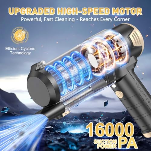 KMM Handheld Car Vacuum Cleaner, 16000PA Hand Held Vacuum & Air Duster - Image 2