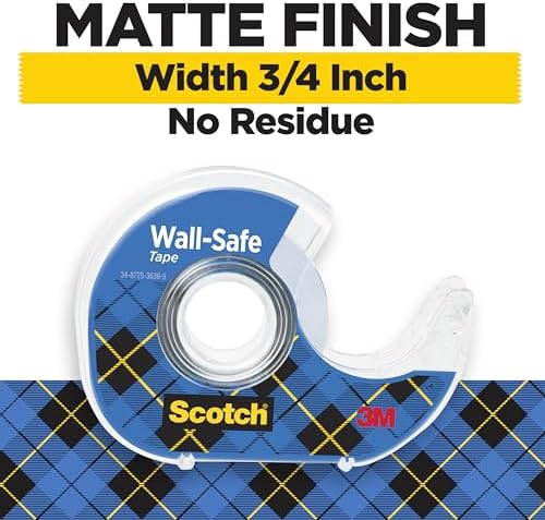 Scotch Wall-Safe Tape, 4 Dispensered Rolls, Sticks Securely, Removes Cleanly, Invisible, Designed for Displaying, Photo Safe, 3/4 in x 650 in (4183) - Image 2