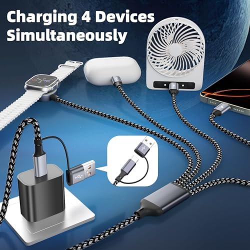 2026 Travel Essentials for iWatch Charger with 3 Type-C Ports, 2Pcs 5FT - Image 2