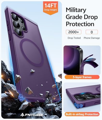 FNTCASE for Samsung Galaxy S23 Ultra Case, Compatible with Magsafe, Purple - Image 5