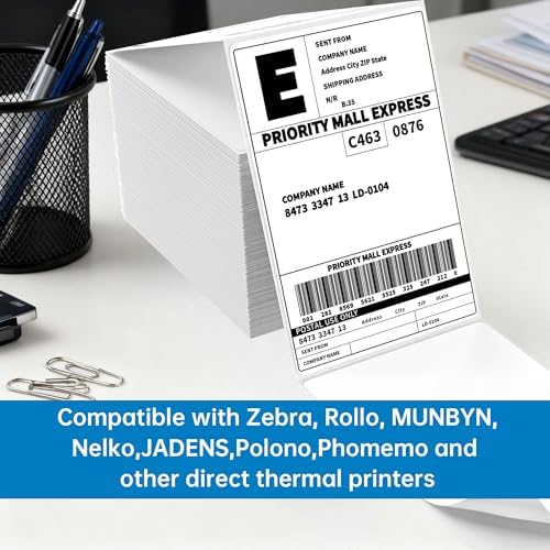 HUOJI 4x6 Thermal Labels, Perforated, 500/Stack, Commercial Grade - Image 4
