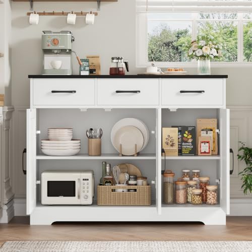 HOSTACK Kitchen Buffet Cabinet with Storage, Sideboard Coffee Bar - Image 2